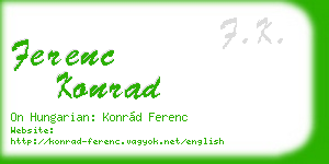 ferenc konrad business card