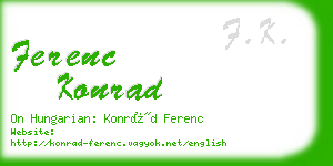 ferenc konrad business card